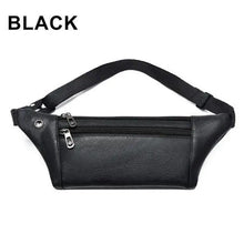 Load image into Gallery viewer, Elegant New Black Mens Leather Waist Bag Adjustable Strap Outdoors  Fanny Pack Comfortable Luxury Design For Men
