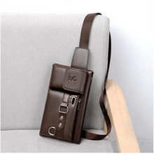 Load image into Gallery viewer, Elegant New Black Mens Leather Waist Bag Adjustable Strap Outdoors  Fanny Pack Comfortable Luxury Design For Men

