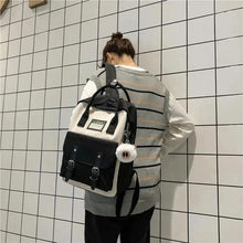 Load image into Gallery viewer, Elegant Nylon Candy Color Waterproof School Bags for Teenagers Girls And Women Nice Patchwork On Backpack For Female
