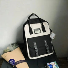 Load image into Gallery viewer, Elegant Nylon Candy Color Waterproof School Bags for Teenagers Girls And Women Nice Patchwork On Backpack For Female
