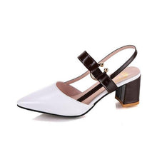 Load image into Gallery viewer, Elegant Office Sandals Women's Summer New Pointy Sandals Fashion Woman Shoes Low Flats Shoes Mules Slip On Closed Toe Low Heels Sandal Cute Shoes
