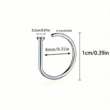 Load image into Gallery viewer, Elegant Punk-Style Stainless Steel Nose Rings - Clip-On Non-Piercing Design
