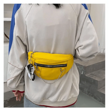 Load image into Gallery viewer, Elegant Purple Ladies Chain Waist Bag Canvas Fanny Pack Luxury Outdoor Chest Bag Phone Purse For Everyday Use
