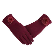 Load image into Gallery viewer, Elegant Red Autumn Full Finger Warm Women Gloves Classic Soft Comfortable Winter One Size Gloves For Women
