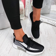 Load image into Gallery viewer, Elegant Sport Women's Vulcanized Female Lace Up Mesh Sneakers Round Toe Casual Walking Shoes Mesh Flat Anti-slip Women Breathable Mesh Fashion Sneakers
