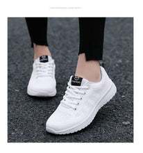 Load image into Gallery viewer, Elegant Sport Womens Sneakers Flats Casual Tennis Shoes Summer Lace-Up Mesh Light Breathable Casual Comfort Non Slip Lightweight Breathable Mesh Athletic Sneakers

