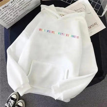 Load image into Gallery viewer, Elegant Spring Casual Treat People With Kindness Women/Men Vintage Casual Casual Hoodies with Pockets Letter Print Design and Cute Print Drawstring Hoodies For Men Women Comfortable Unisex Hoodies

