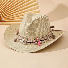 Load image into Gallery viewer, Elegant Tassel Beach Hats For Women Women's Bucket Sun Hat Max Sun Protection Holiday Hats Ladies Sun Hat Summer Straw Hats UV Protection Foldable Travel One Size Hat Modern Summer Fedoras For Party
