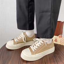 Load image into Gallery viewer, Elegant Thick Womens Sneakers Platform Sport Shoes Spring Casual Basket Flat Tennis Athletic Canvas Trainers White Sneakers Low Top Canvas Sneakers Lace-up Shoes Fashion Classic Casual Sneakers
