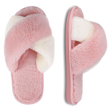Load image into Gallery viewer, Elegant Warm Fluffy Slippers Women Faux Fur Indoor Floor Slides Flat Soft Furry Shoes Non Slip House Soft Plush Cozy House Shoes Furry Open Toe Indoor Outdoor Slip On Warm Winter Shoes
