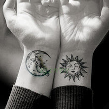 Load image into Gallery viewer, Elegant Waterproof Tattoo Sticker Sun Moon Fake Tatto Fashion Moon Temporary Fun Sun Wave Magic Tatoos For Womens Mens
