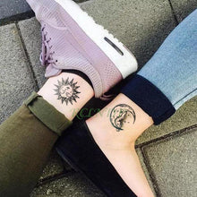 Load image into Gallery viewer, Elegant Waterproof Tattoo Sticker Sun Moon Fake Tatto Fashion Moon Temporary Fun Sun Wave Magic Tatoos For Womens Mens
