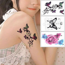 Load image into Gallery viewer, Elegant Waterproof Temporary Butterfly Sticker Tattoo Fake  Halloween Party Tattoo For Woman Girls
