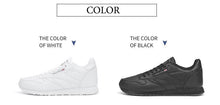 Load image into Gallery viewer, Elegant White Leather Mans Womens Sneakers Summer Lace-Up Trainers Gym Tennis Running Breathable High Quality Sport Women Mesh Wokrout Casual Slip On Flats Sneakers
