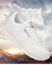 Load image into Gallery viewer, Elegant White Leather Mans Womens Sneakers Summer Lace-Up Trainers Gym Tennis Running Breathable High Quality Sport Women Mesh Wokrout Casual Slip On Flats Sneakers
