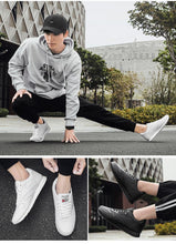 Load image into Gallery viewer, Elegant White Leather Mans Womens Sneakers Summer Lace-Up Trainers Gym Tennis Running Breathable High Quality Sport Women Mesh Wokrout Casual Slip On Flats Sneakers
