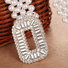 Load image into Gallery viewer, Elegant White Pearl Elastic Buckle Belt For Women Luxurious Strap Pearls Waistband Fashionable Design
