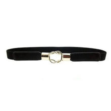 Load image into Gallery viewer, Elegant Wide Fabric Strap  Silver Metal Buckle Belts For Women Trendy Women's Fashion Stretchable Classic Color Belts
