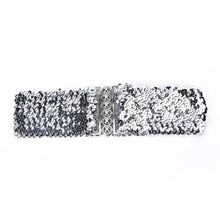 Load image into Gallery viewer, Elegant Wide Fabric Strap  Silver Metal Buckle Belts For Women Trendy Women's Fashion Stretchable Classic Color Belts
