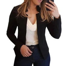 Load image into Gallery viewer, Elegant Women Blazer Thin Long Sleeve Blazer Solid Color Office Lady Suit Coat Fashionable Women Basic Coats
