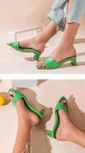Load image into Gallery viewer, Elegant Women Slippers Summer Outdoor Beach Flip Flop Open Toe Flat Casual Low Heel Sandal Square Open Toe Heeled Sandals Beach Charming  Sandals
