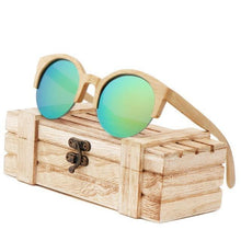 Load image into Gallery viewer, Elegant Wooden Design Classic Sunglasses Design Stylish Popular Wooden Sunglasses For Men &amp; Women  Round Bamboo Glasses Mirror Sun Glasses Retro Glasses
