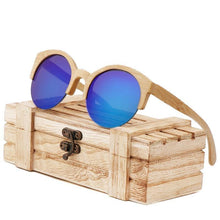 Load image into Gallery viewer, Elegant Wooden Design Classic Sunglasses Design Stylish Popular Wooden Sunglasses For Men &amp; Women  Round Bamboo Glasses Mirror Sun Glasses Retro Glasses
