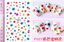 Load image into Gallery viewer, Embossed 3D Nail Stickers Blooming Flower 3D Nail Art Stickers Decals Adhesive Manicure Nail Art Tips Decoration Adhesive Abstract Face Curve Graffiti Nail Design for Acrylic Nail Supplies Designer Nail Decorations for Women Girls Kids
