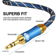 Load image into Gallery viewer, Gold Plated 3.5mm Audio Aux Cable For  Car Headphone Speaker Mobile Phone

