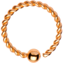 Load image into Gallery viewer, 16G 3/8" Rose Gold Tone IP So Twisted Captive Style Seamless Ring
