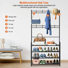 Load image into Gallery viewer, Entryway Coat Hat Rack Shoe Storage Shelf
