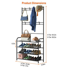 Load image into Gallery viewer, Entryway Coat Hat Rack Shoe Storage Shelf
