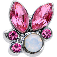 Load image into Gallery viewer, White Faux Opal Pink Gem Naupaka Flower Tragus Cartilage Earring
