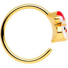 Load image into Gallery viewer, 20G Gold Tone Plated Red White Santa Seamless Circular Ring
