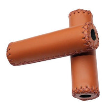 Load image into Gallery viewer, Ergonomic Bike Handle Grips PU Leather Soft Rubber Bicycle Mountain Bike Anti-Slip Handlebar Grips Retro Artificial Leather Handle Grips Cycling Anti Slip Road Mountain Comfortable Bike Handlebar Grips
