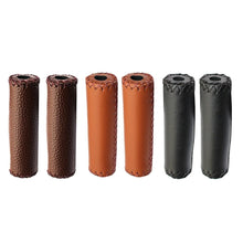 Load image into Gallery viewer, Ergonomic Bike Handle Grips PU Leather Soft Rubber Bicycle Mountain Bike Anti-Slip Handlebar Grips Retro Artificial Leather Handle Grips Cycling Anti Slip Road Mountain Comfortable Bike Handlebar Grips
