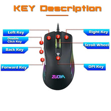 Load image into Gallery viewer, Ergonomic Design Wired RGB Professional Gaming Mouse Optical Gamer Mice Adjustable DPI Mouse With Backlight For Computer
