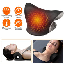 Load image into Gallery viewer, Ergonomic Heated Neck Stretcher Cervical Traction Therapy Pillow with Graphene Heating Pad
