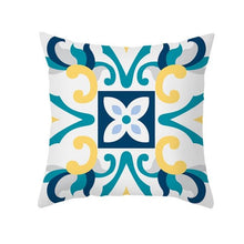 Load image into Gallery viewer, Ethnic Floral Patterns Sofa Cushion Cases Nordic Geometric Simple Blue Modern Decorative Throw Pillow Case Cushion Case For Room Bedroom Pillows Case Bohemian Decor Home Pillows 45x45CM
