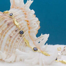 Load image into Gallery viewer, Evil Eye Anklet 10" Blue Plain Mariner High Polish
