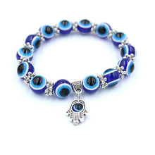 Load image into Gallery viewer, Evil Eye Wind Chimes Home Wall Hanging Decor Blue Evil Eye Wall Hanging Ornament With Round Eye Design Metal Home Decor Protection And Good Luck Charm Gift Blessing Protection Gift Dream Catcher Blue Rhinestone Wind Chimes
