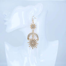 Load image into Gallery viewer, Exaggerated Luxury Sun Moon Stars Drop Earrings
