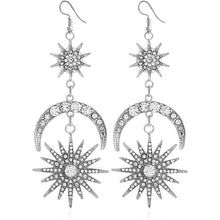Load image into Gallery viewer, Exaggerated Luxury Sun Moon Stars Drop Earrings
