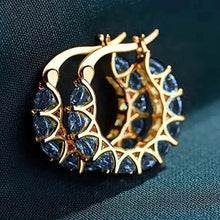 Load image into Gallery viewer, Exquisite Zirconia Hoop Earrings
