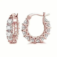 Load image into Gallery viewer, Exquisite Zirconia Hoop Earrings
