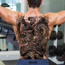 Load image into Gallery viewer, Extra Large Back Temporary Lion Tatoo Sticker Waterproof Black Luxury Big Modern  Design For Mens
