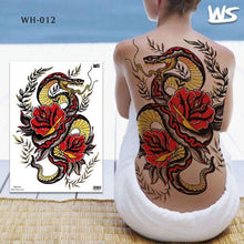 Load image into Gallery viewer, Extra Large Back Temporary Lion Tatoo Sticker Waterproof Black Luxury Big Modern  Design For Mens

