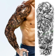 Load image into Gallery viewer, Extra Large Full Arm Leg Body Hand Waterproof Fake Tattoo Stickers Temporary Realistic Black Modern Mens Tattoo

