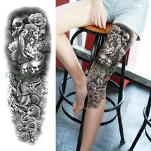 Load image into Gallery viewer, Extra Large Full Arm Leg Body Hand Waterproof Fake Tattoo Stickers Temporary Realistic Black Modern Mens Tattoo
