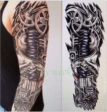 Load image into Gallery viewer, Extra Large Full Arm Leg Body Hand Waterproof Fake Tattoo Stickers Temporary Realistic Black Modern Mens Tattoo
